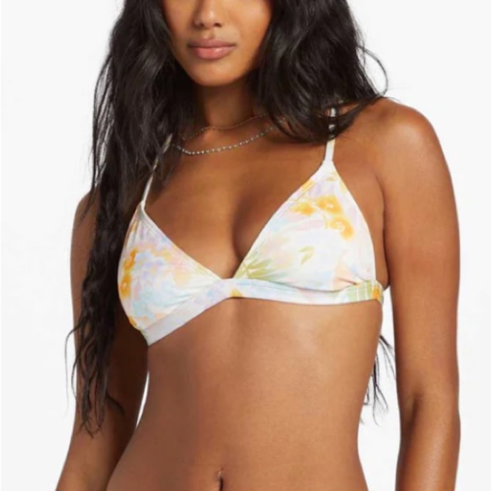 Billabong Floral Laguna Pastel Bikini Top - Multicolor BNWT Sz S